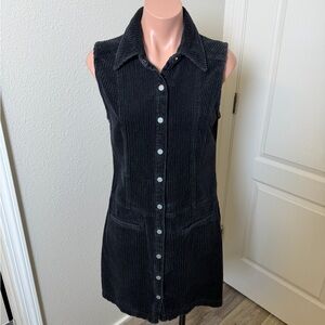 NY Jeans Black Corduroy Sleeveless Dress Sz 4